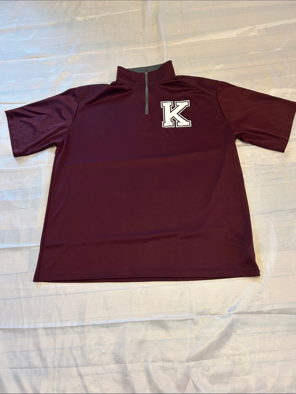 Badger sport polo Maroon Short-Sleeve Quarter-Zip Top with 'K' Accent